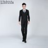 (Jacket+pant+tie) Men’s Slim Fit Suits Men Costume Homme Male Clothes Blazer For Wedding Dresses Jaqueta Masculino Black S321 4