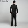 (Jacket+pant+tie) Men’s Slim Fit Suits Men Costume Homme Male Clothes Blazer For Wedding Dresses Jaqueta Masculino Black S321 6