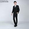 (Jacket+pant+tie) Men’s Slim Fit Suits Men Costume Homme Male Clothes Blazer For Wedding Dresses Jaqueta Masculino Black S321 5
